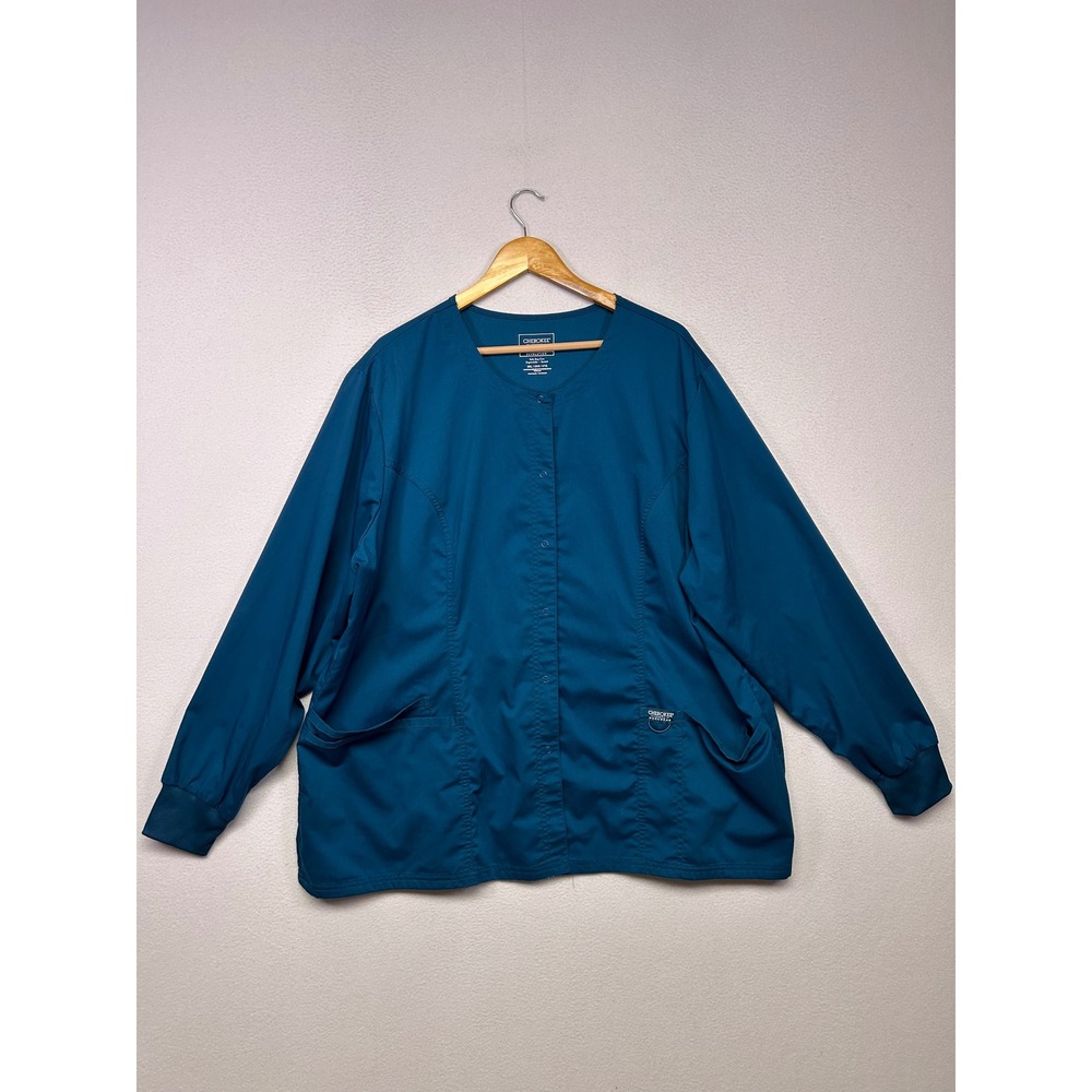 Medical Professional Cherokee Women 3XL Blue Revolution Snap Front Scrub Jacket